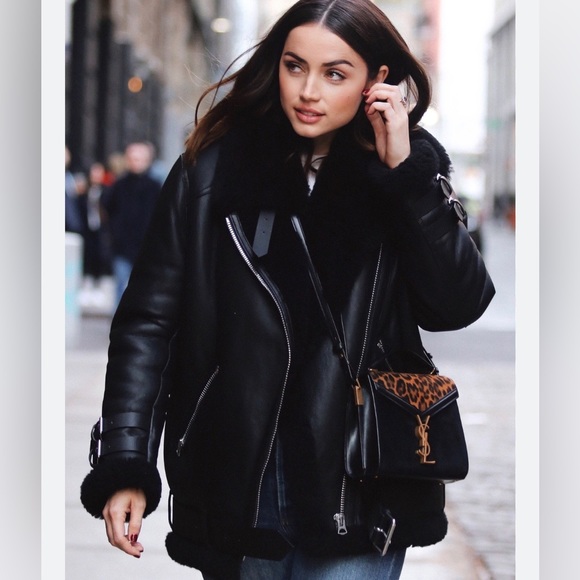 ZARA BLACK FAUX LEATHER MOTO JACKET - NWOT - Picture 2 of 3